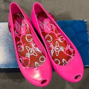 Vivianne Westwood plastic Flats with iconic Orbe embellishment